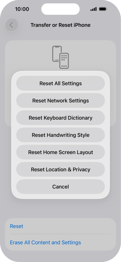 Press Reset All Settings.