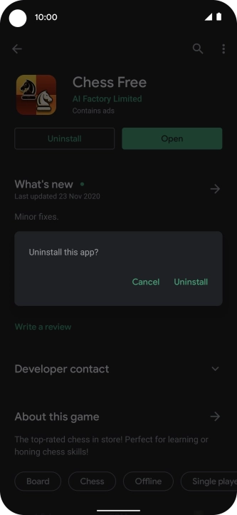Press Uninstall.
