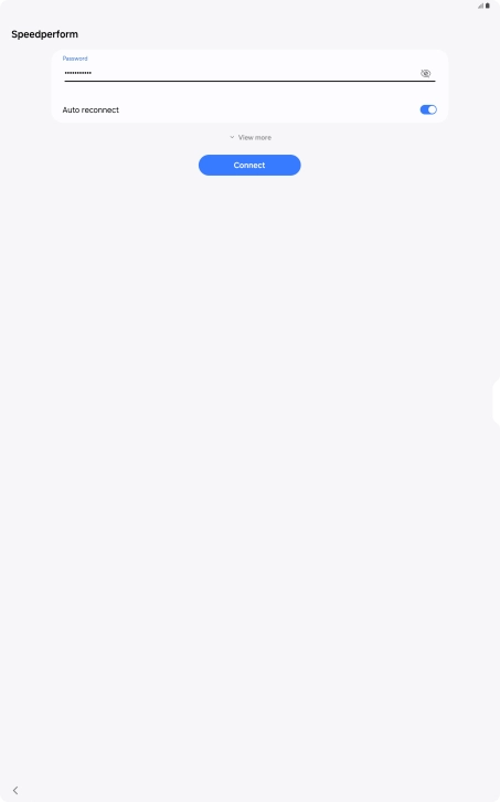 Key in the password for the Wi-Fi network and press Connect.