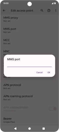 Key in 8080 and press OK.