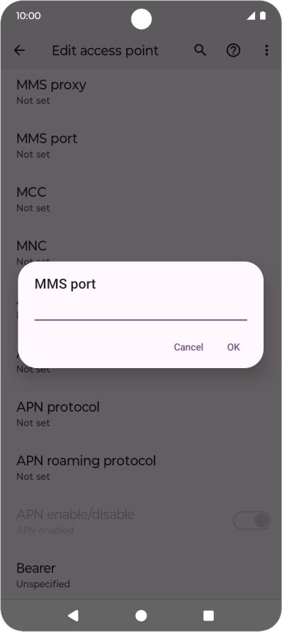 Key in 8080 and press OK.