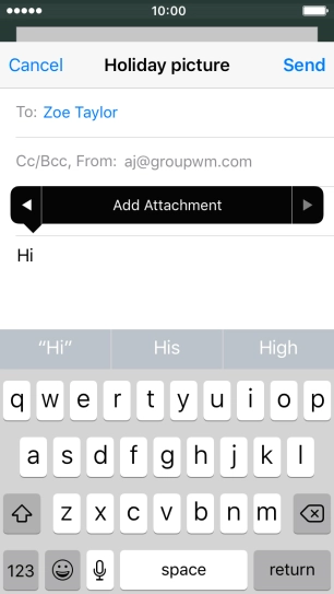 Press Add Attachment and follow the instructions on the screen to attach a document.