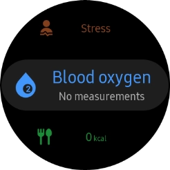 Press the blood oxygen level icon. Press the blood oxygen level icon.