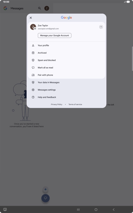 Press Messages settings.