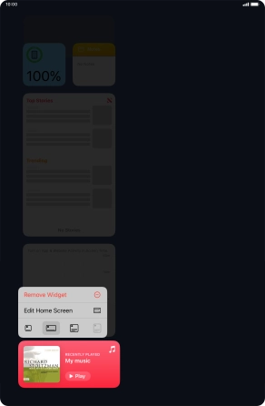 Press Remove Widget.