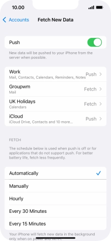 Press the indicator next to 