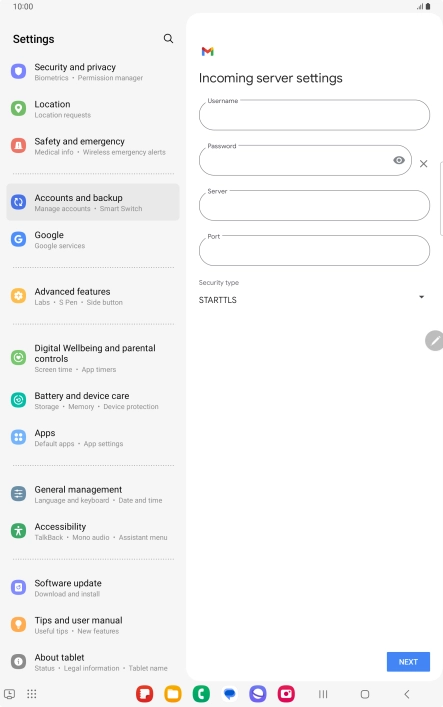 Press the field below 