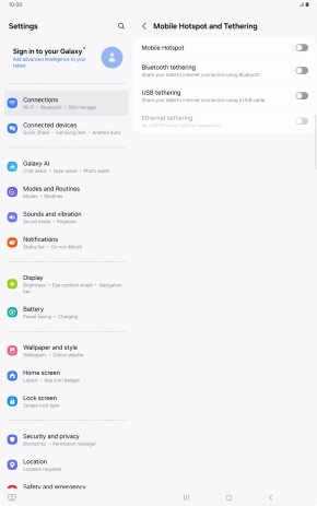 Press Mobile Hotspot. Press Mobile Hotspot.