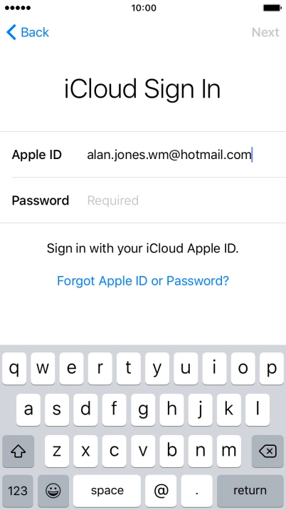 Press Required and key in the password for your Apple ID.
