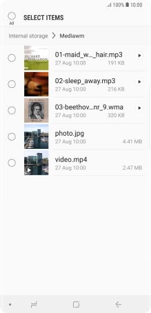 Press the required file. Press the required file.