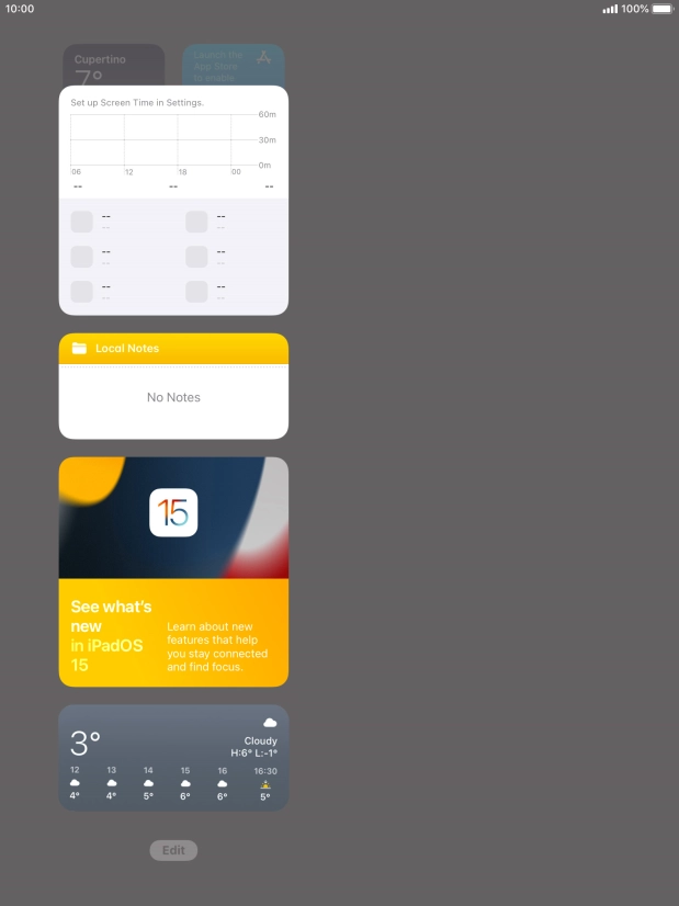 If you're using a Widget Stack: slide up or down on the stack to select the required widget. If you're using a Widget Stack: slide up or down on the stack to select the required widget.