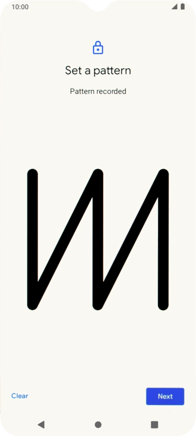 Slide your finger across the screen to connect at least four points and press Next.