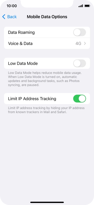 Press the indicator next to 