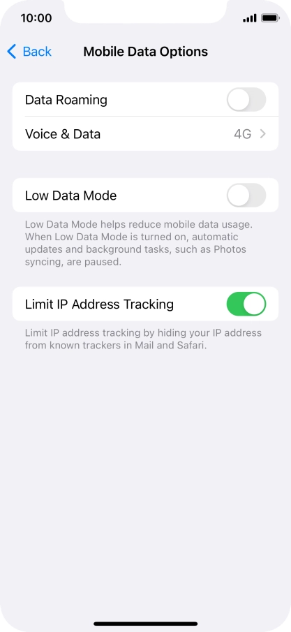 Press the indicator next to 