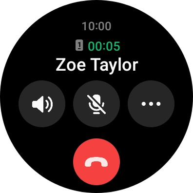 Press the end call icon.