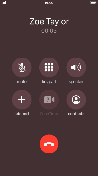Press the end call icon to end the call. Press the end call icon to end the call.