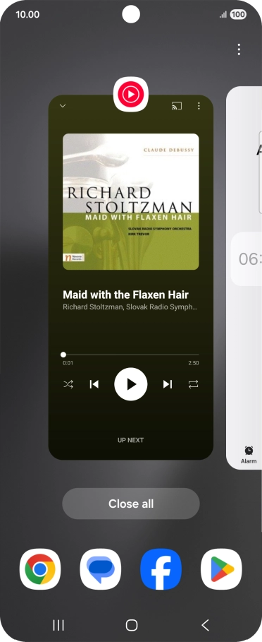 To end one running application, slide your finger upwards on the required application. To end one running application, slide your finger upwards on the required application.