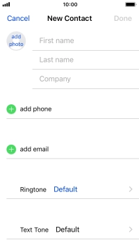Press First name and key in the first name.