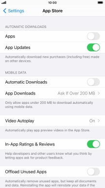Press the indicators next to the required content types to turn the function on or off.