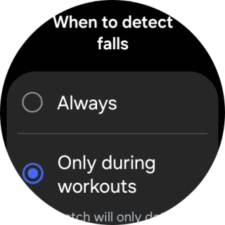 Press the required setting.