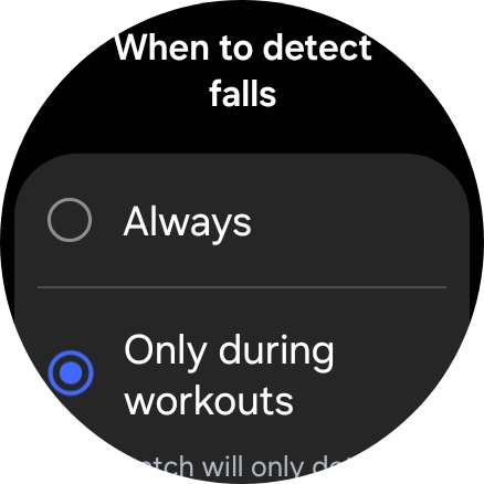 Press the required setting.
