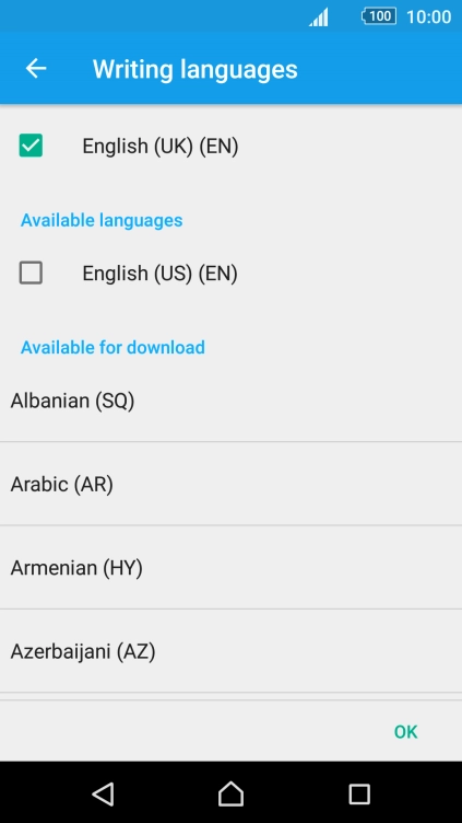 Press the required language to add it.