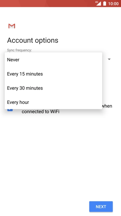 Press the required setting.