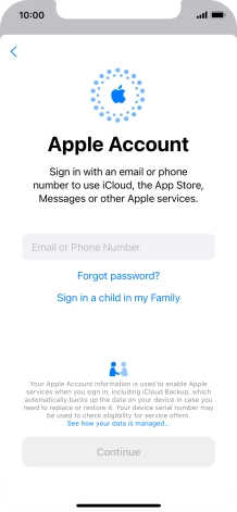 Press Email or Phone Number and key in the username for your Apple ID.