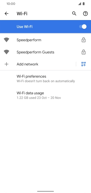 Press the required Wi-Fi network.