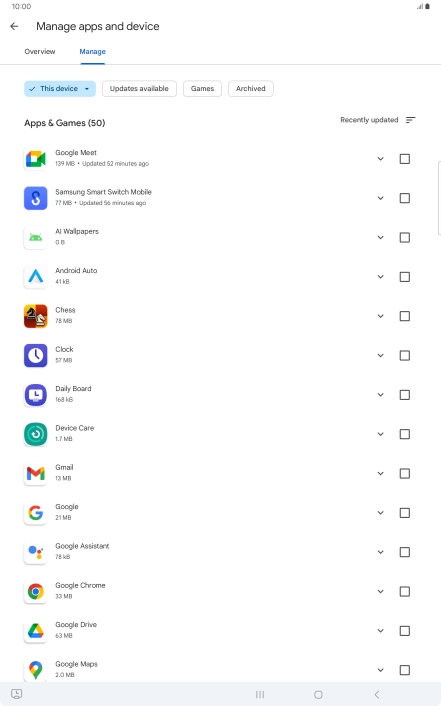 Press the required app.