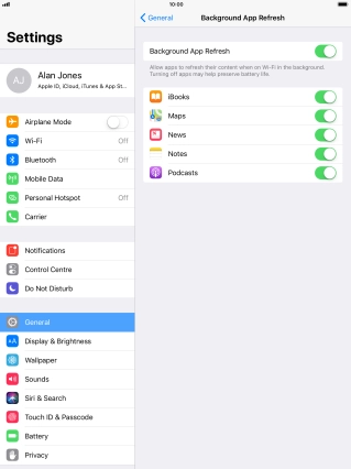 Press the indicator next to 
