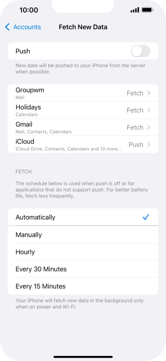 If you turn off the function, press the required setting.