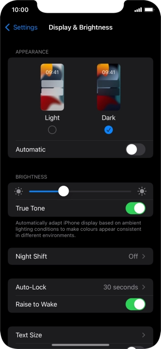 Press the indicator next to 