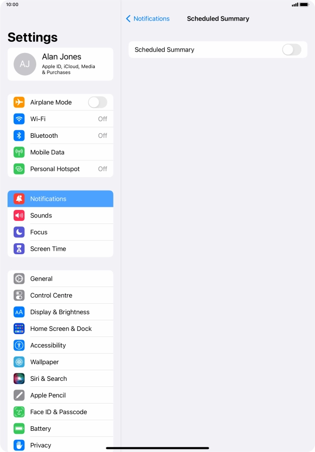 Press the indicator next to 