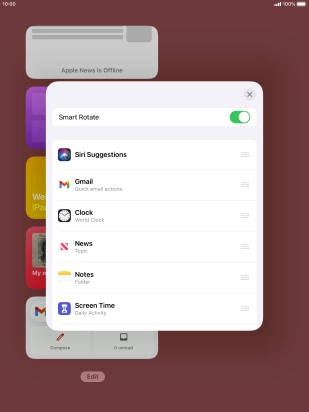 Press the indicator next to 