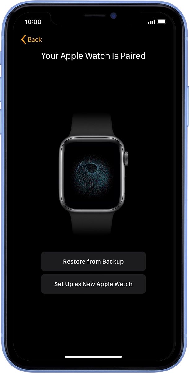 On your phone: Press Set Up as New Apple Watch.