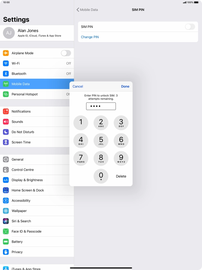 Key in your PIN and press Done.