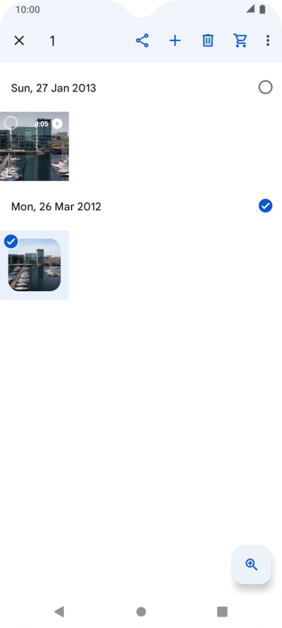 Press the required pictures or video clips to add them. Press the required pictures or video clips to add them.