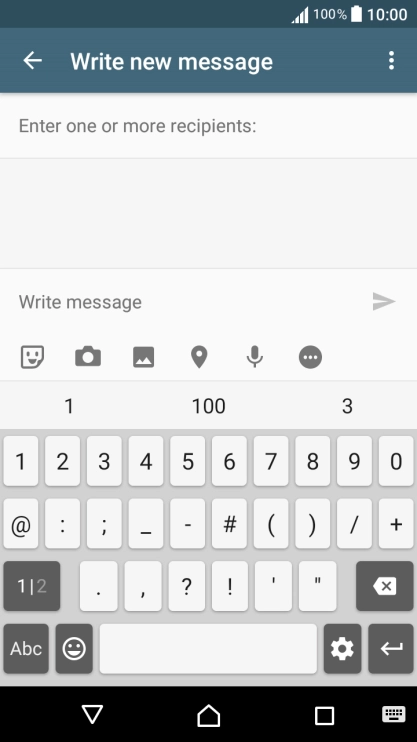 Press the required numbers and symbols.