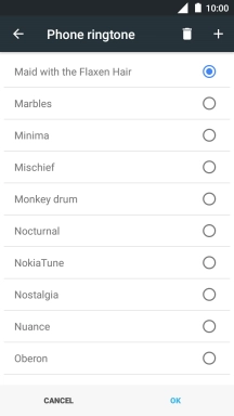 Once you've found a ring tone you like, press OK.