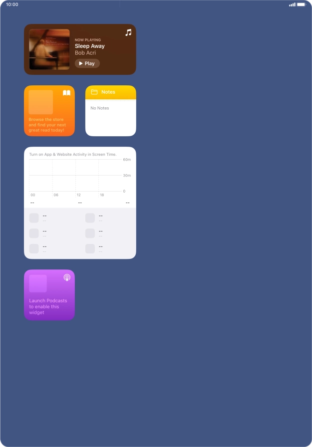Press and hold the required widget until a pop-up menu is displayed.