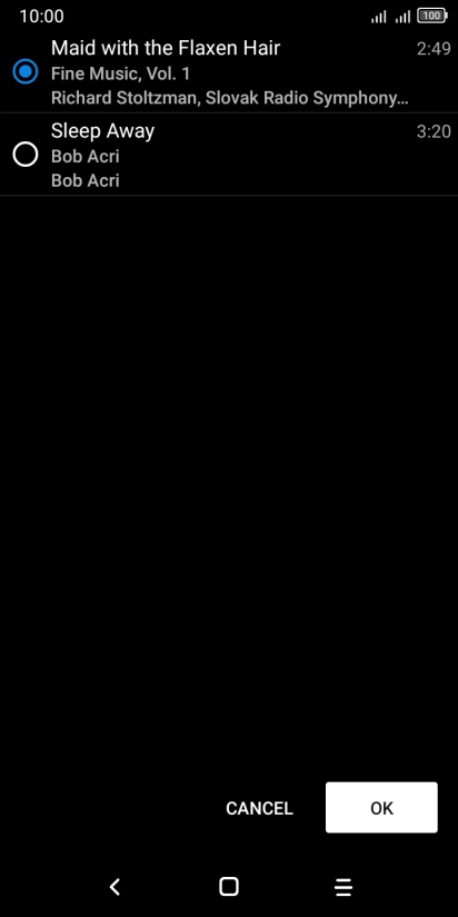 Once you've found a ring tone you like, press OK.