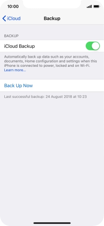 Press Back Up Now and wait while the phone memory is backed up.