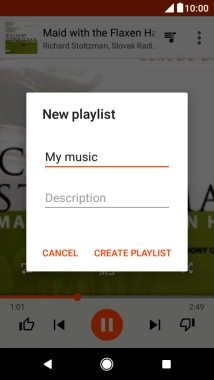 Key in a name for the playlist and press CREATE PLAYLIST.