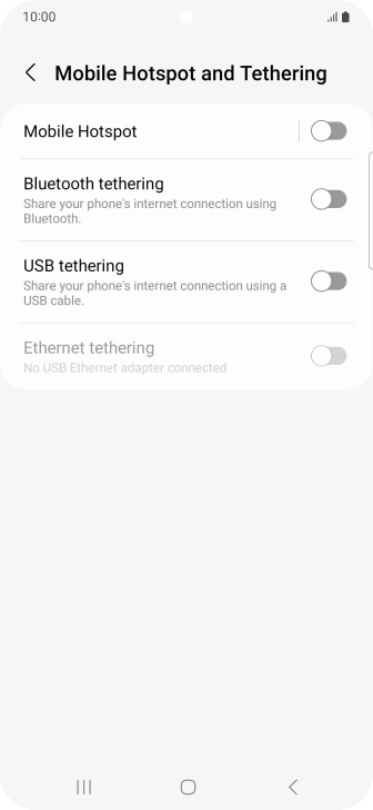 Press Mobile Hotspot.