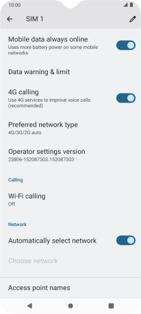 Press Preferred network type.