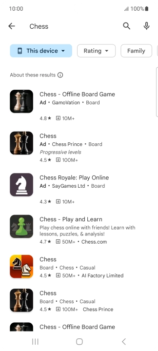 Press the required app.