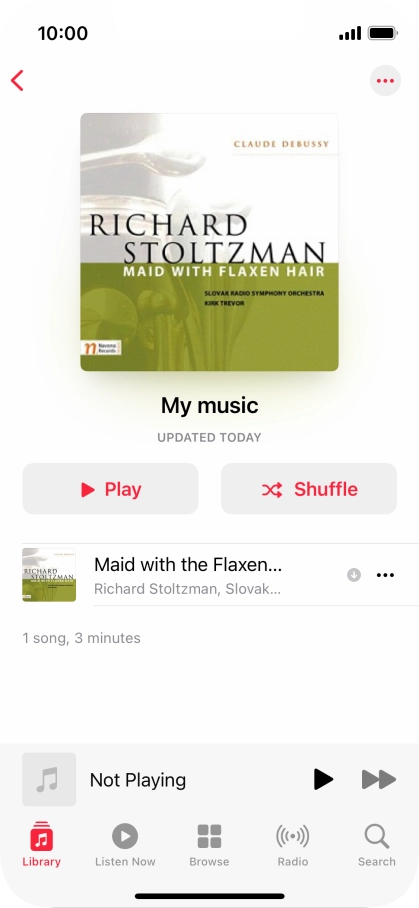 Go to the required category or playlist and press the required audio file.