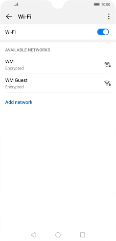 Press the required Wi-Fi network.