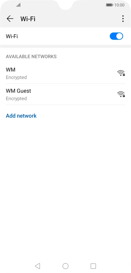 Press the required Wi-Fi network.